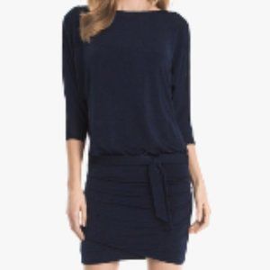 3/4 Dolman Sleeve Knit Dress in Officer Blue